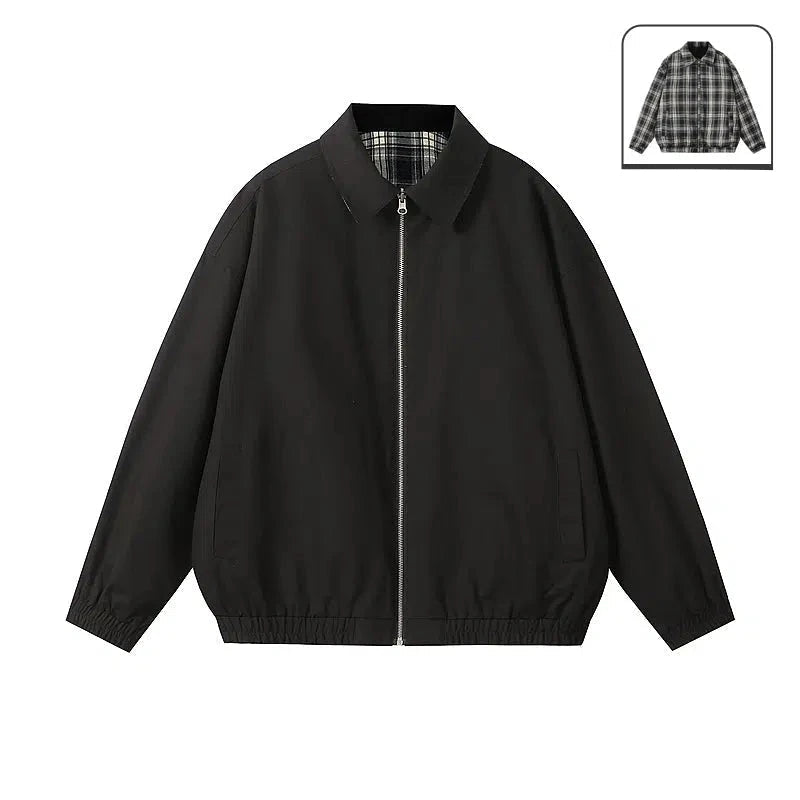 Reversible Lightweight Plaid Jacket