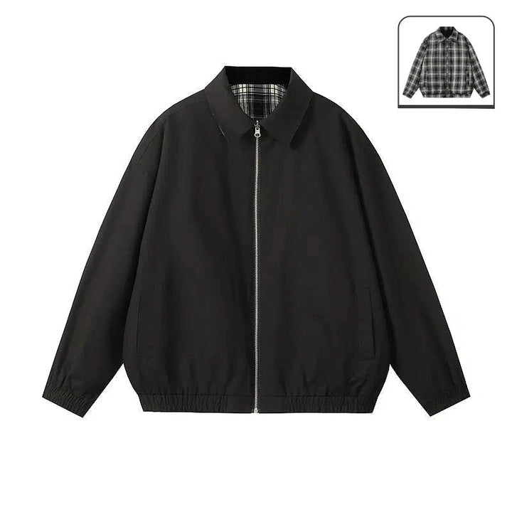 Reversible Lightweight Plaid Jacket