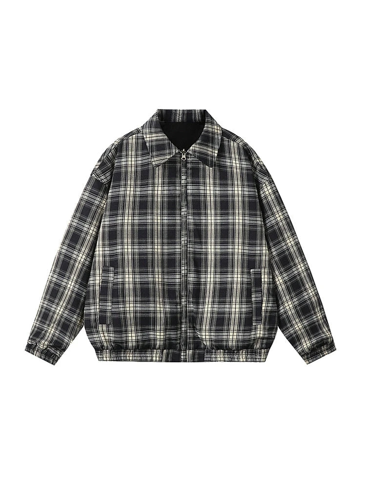 Reversible Lightweight Plaid Jacket