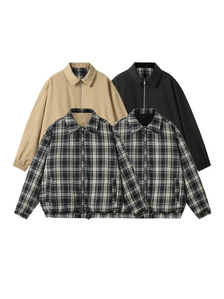 Reversible Lightweight Plaid Jacket