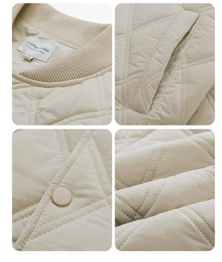 Rhombus Loose Casual Cotton Coat