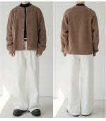 Ribbed Button-Up Jacket