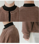 Ribbed Button-Up Jacket