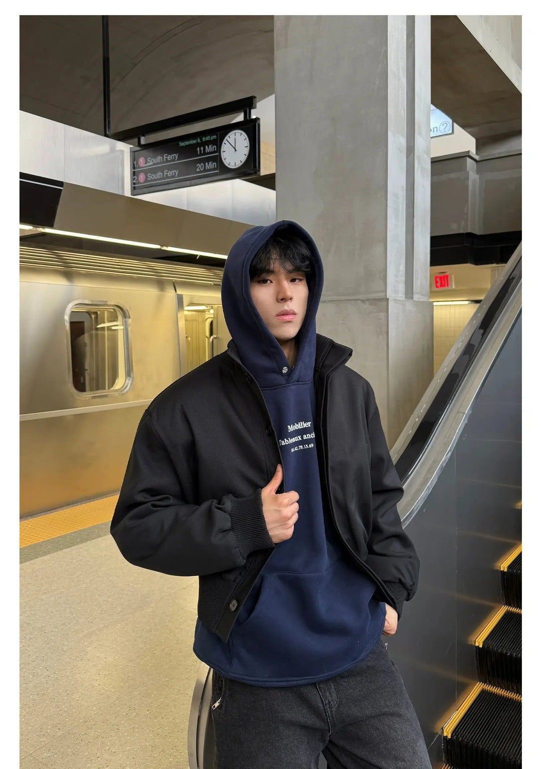Ribbed Cuffs Casual Bomber Jacket – The Korean Fashion Ribbed Cuffs Casual Bomber Jacket – The Korean Fashion