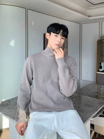 Ribbed Knit Turtleneck Sweater