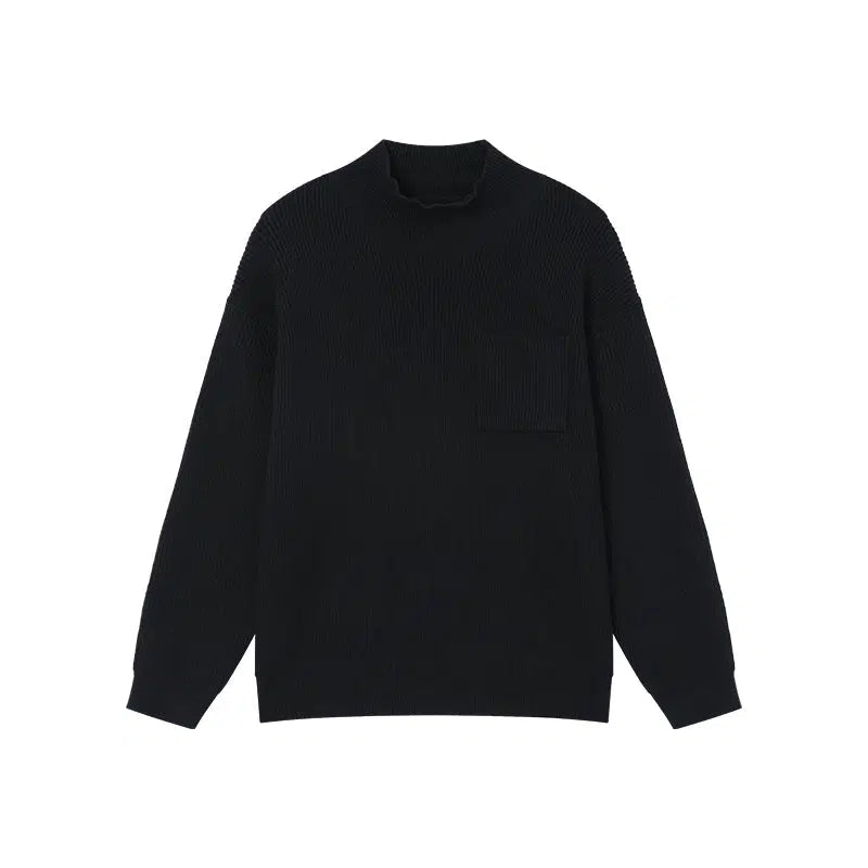Ribbed Knit Turtleneck Sweater