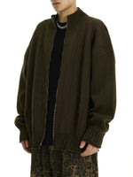 Ribbed Knit Zip-Up Sweater