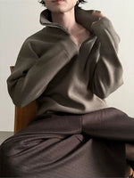 Ribbed Zip-Up Knit Sweater