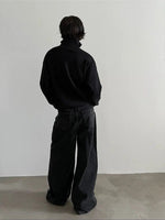 Ribbed Zip-Up Knit Sweater