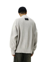 Ribbed Zip-Up Knitwear Sweater