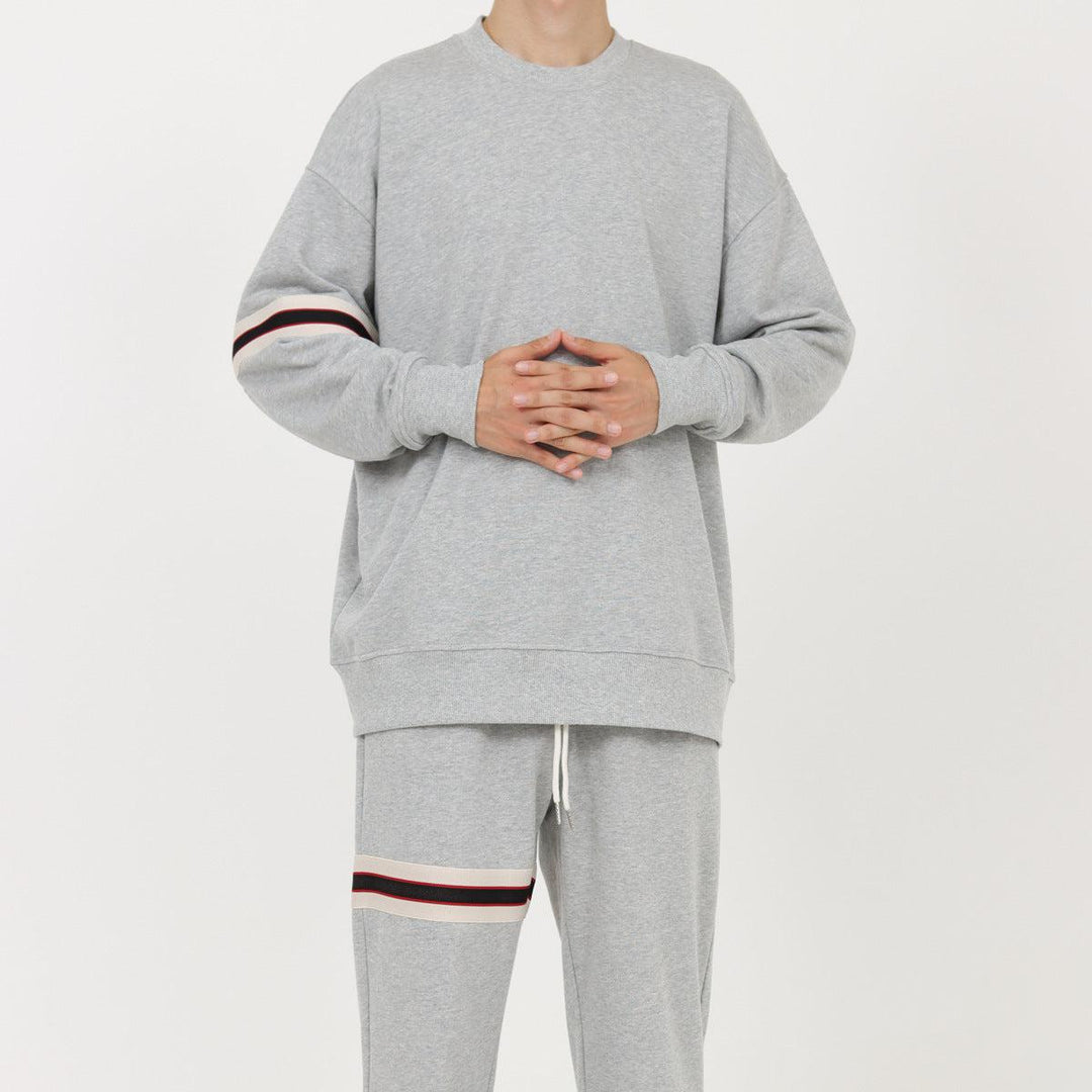 Ribbon Stripe Round Neck Sweater