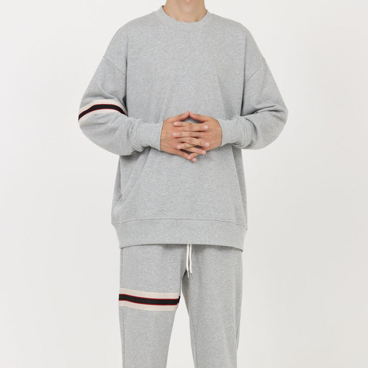 Ribbon Stripe Round Neck Sweater