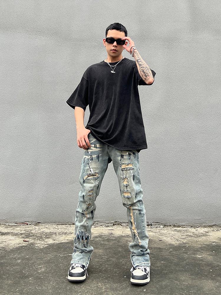 Ripped Graffiti Jeans