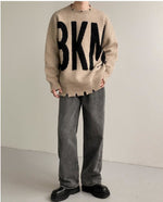 Ripped Letter Pullover Sweater