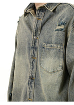Ripped Long-sleeved Denim Jackets
