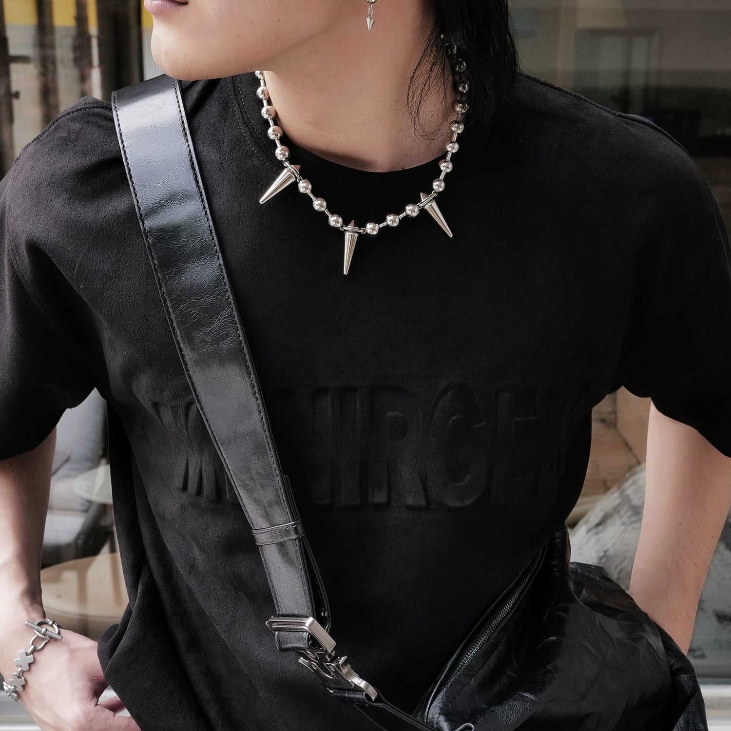 Rivet Ball Necklace Choker