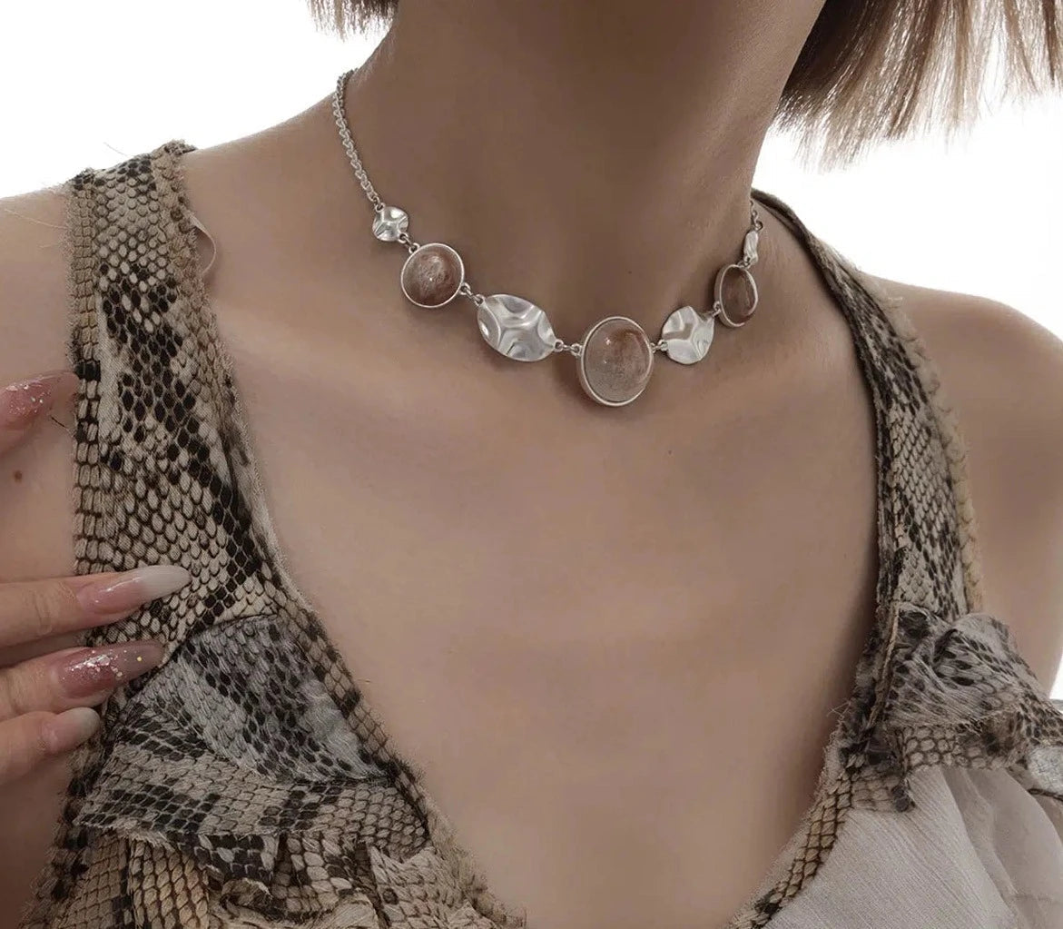 Round Button Necklace