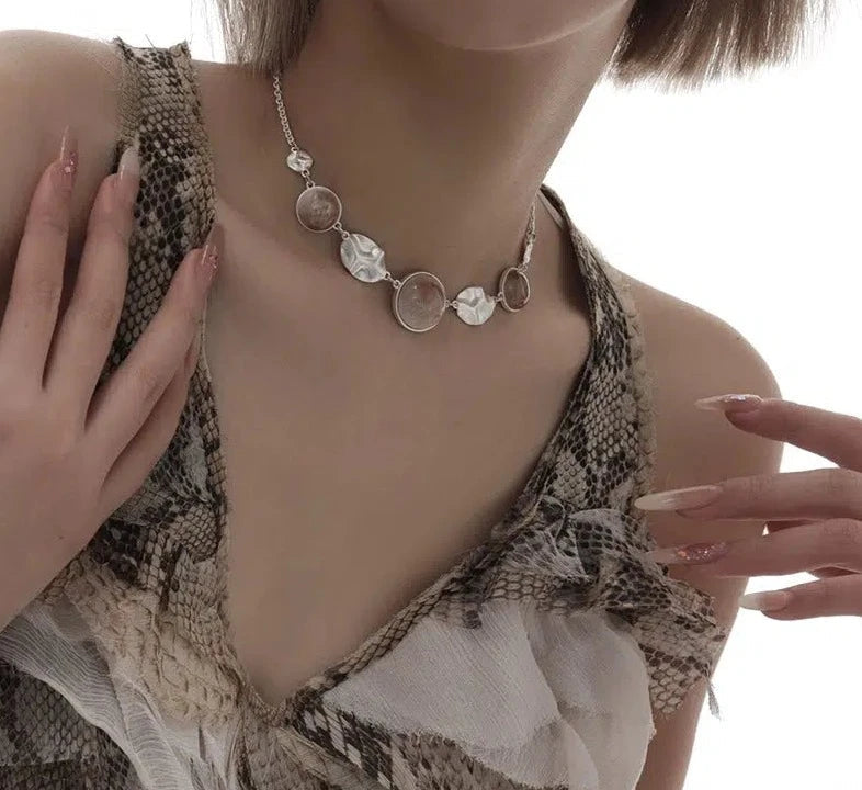 Round Button Necklace