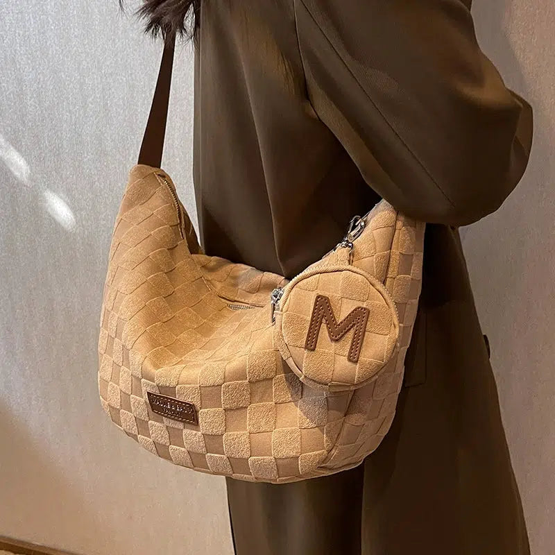 Round Coin Pouch Checkered Bag