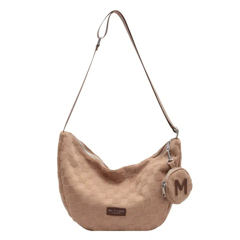 Round Coin Pouch Checkered Bag