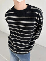 Round Neck Basic Striped Sweater