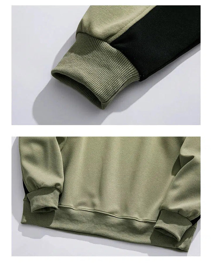 Round Neck Color Block Pullover