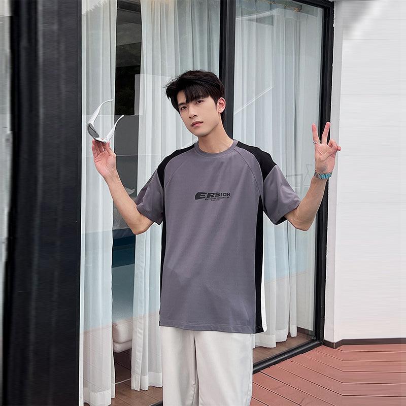 Round Neck Color Block T-shirt