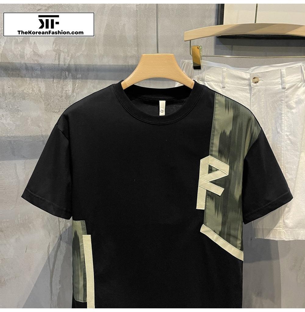 Round Neck Color Block T-shirt