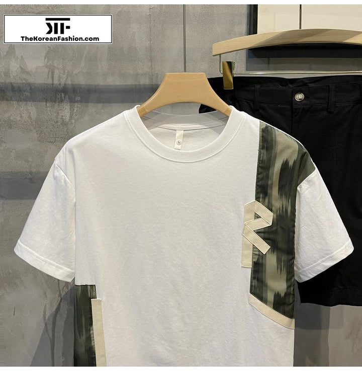 Round Neck Color Block T-shirt