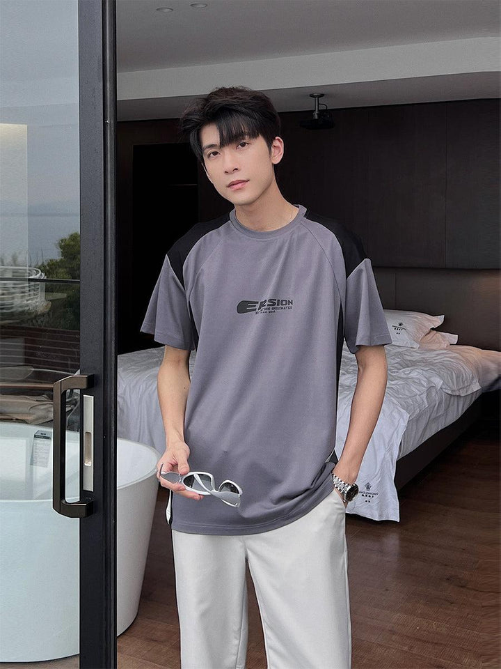 Round Neck Color Block T-shirt