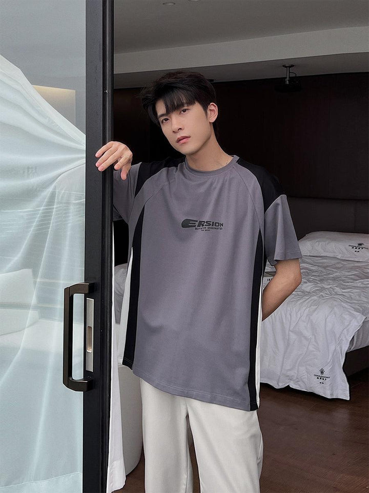 Round Neck Color Block T-shirt