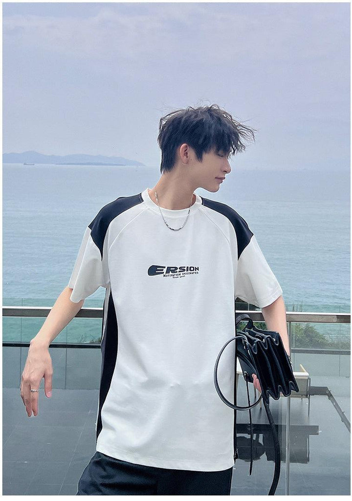 Round Neck Color Block T-shirt