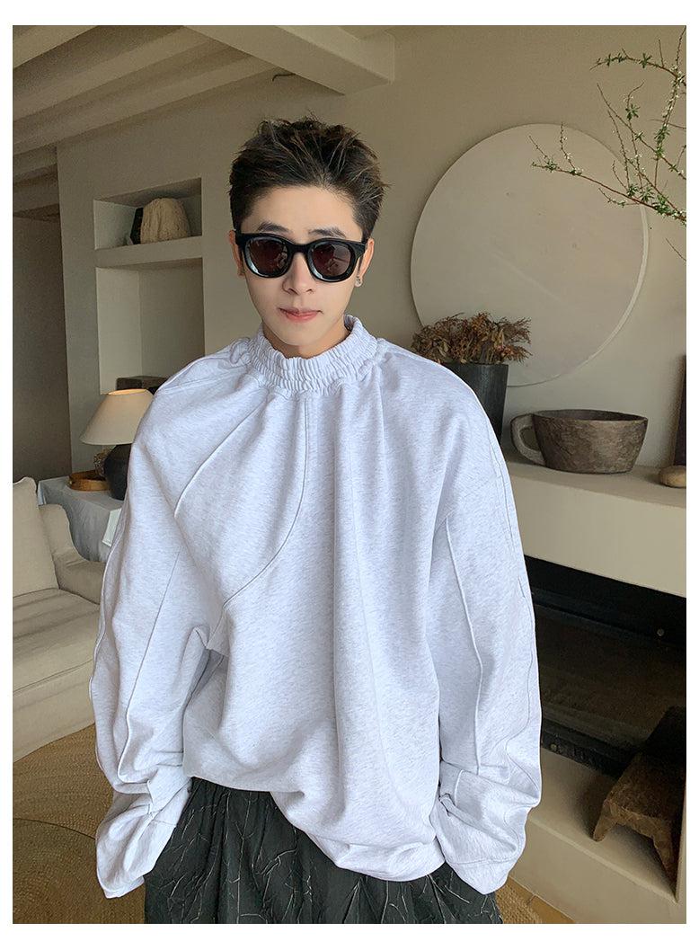 Round Neck Elastic Neckline Pullover Sweater