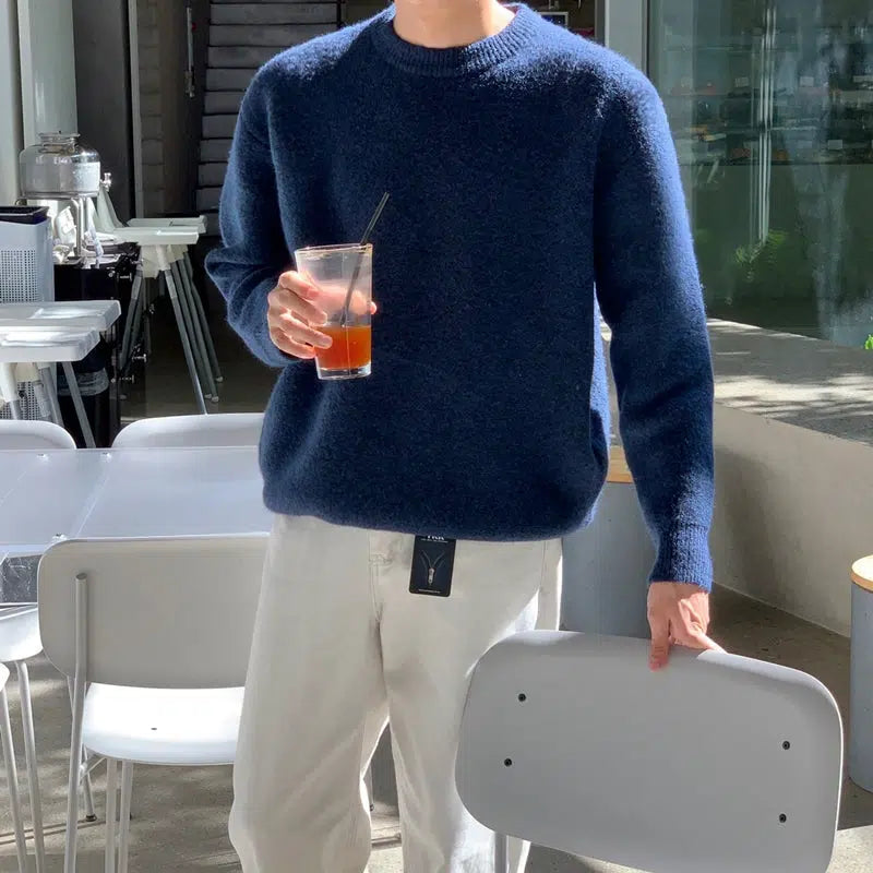 Round Neck Knitted Loose Sweater