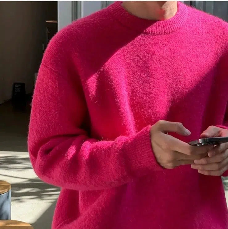 Round Neck Knitted Loose Sweater