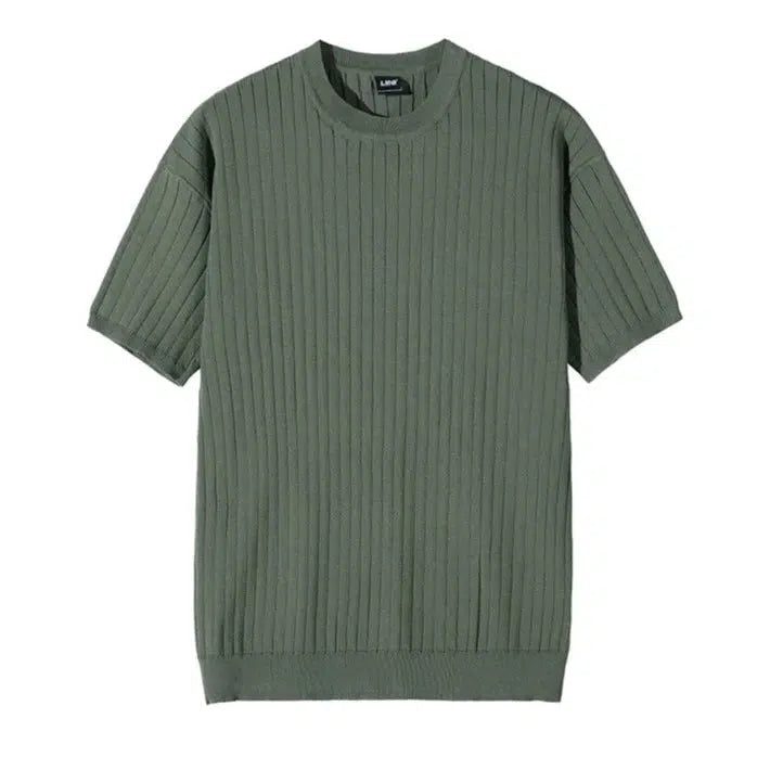 Round Neck Knitted T-shirt