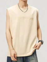 Round Neck Letter Printed Tank Top