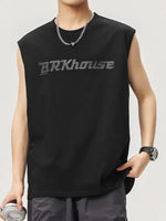 Round Neck Letter Printed Tank Top