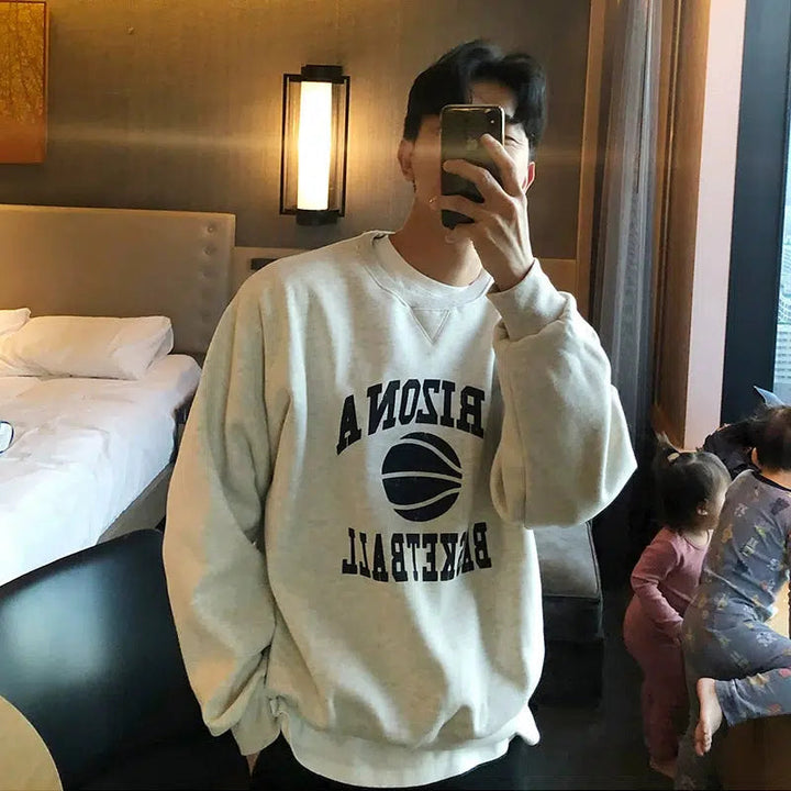 Round Neck Printed Sweatshirt