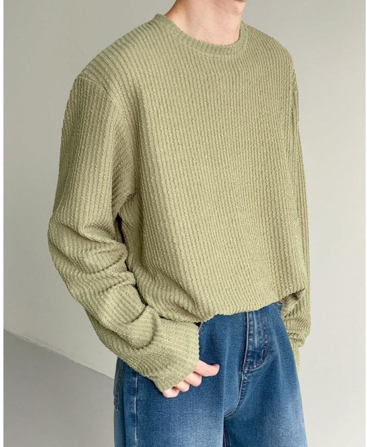Round Neck Striped Long-sleeved T-shirt