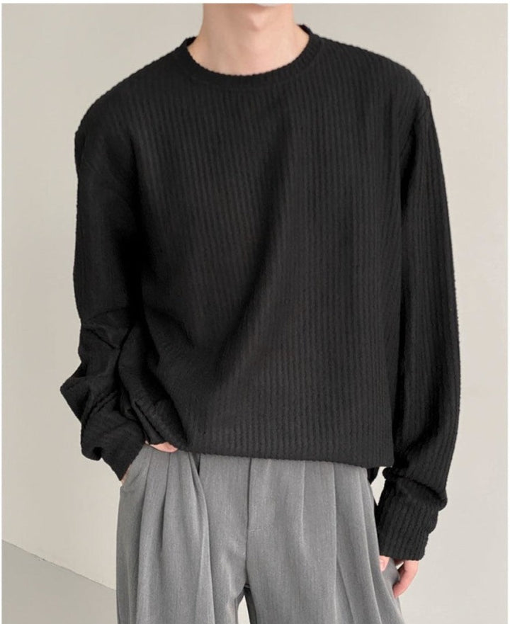 Round Neck Striped Long-sleeved T-shirt