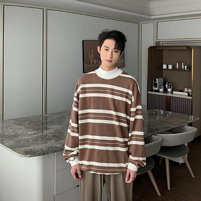 Round Neck Striped Pullover