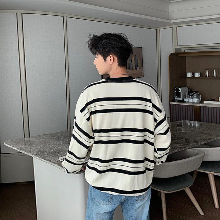 Round Neck Striped Pullover