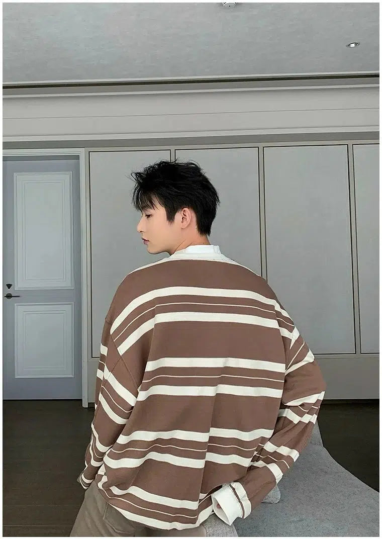 Round Neck Striped Pullover