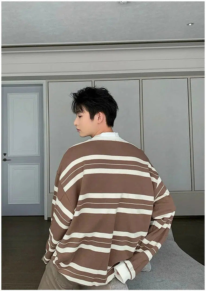 Round Neck Striped Pullover