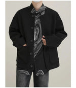 Round Neck Woolen Jacket