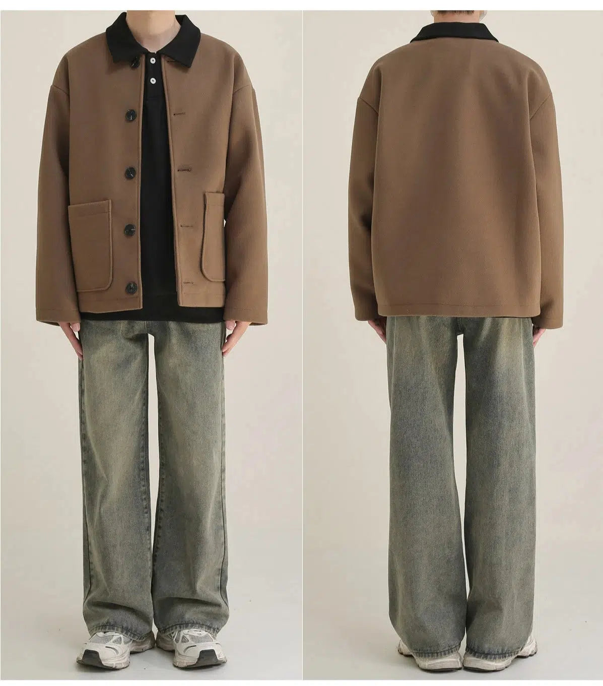 Round Neck Woolen Jacket