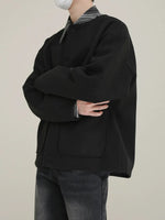 Round Neck Woolen Jacket