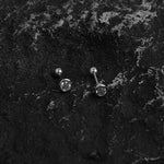 Round White Diamond Stud Earrings