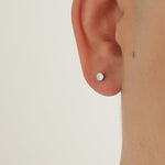 Round White Diamond Stud Earrings